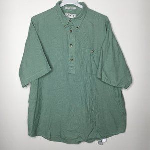Orvis Green Polo Partial Button Down T shirt XL